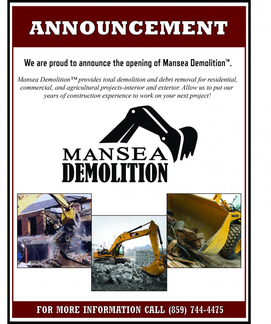 Mansea Metal Announces Opening of New Demolition Venture - Demo_Letter