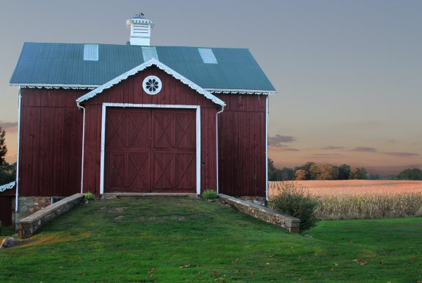 Pole barn that is wired for electrical uses.